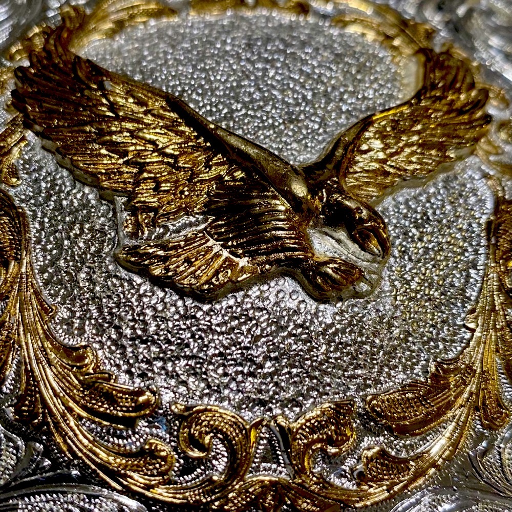 Heavily Decorated Alpaca Silver Belt Buckle